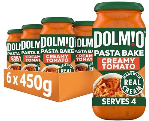 Dolmio Pasta Bake Creamy Tomato Pasta Sauce Jar, Bulk Multipack 6 x 450g