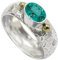 JEWELFORCE Ring aus 925er-Sterlingsilber, grüner Paraiba-Turmalin, im Labor gewachsener Edelstein, Ring für Herren und Damen, Größen, handgefertigter Schmuck JSR-1070AS_47 (15.0)