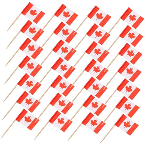 CONGARTENO 5 Sätze Flagge Zahnstocher Cupcake Topper Länderflaggen Vatertag Cupcake Topper Dekorative Party Zubehör 200 Stück * 5