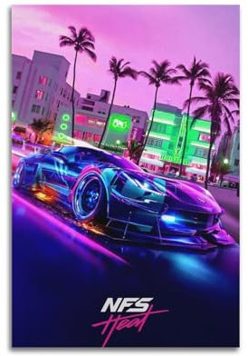 NRCKMIHRAE NFS Poster Need For Speed, dekoratives Gemälde, Leinwand, Wandposter und Kunstdruck, modernes Familienschlafzimmer, Dekorposter, 20 x 30 cm