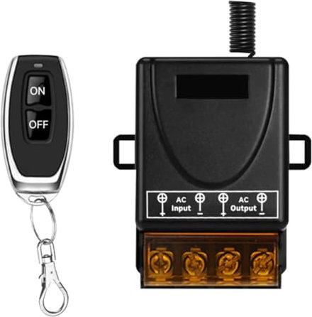 Cerhot AC 220V/230V/240V 100m 30A Hochleistungs-Funkfernlichtschalter, Außenlichtschalter, Funkfernbedienungsschalter, Für Wasserpumpe, Beleuchtung (100m 1V1 AC 100V-240V)