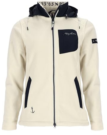 Dry Fashion Damen Fleecejacke Riga mit Windstopp - Wärmende Jacke mit abnehmbarer Kapuze