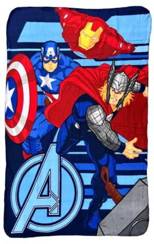 Marvel Avengers Plaid für Kinder, 100 x 150 cm, Fleecedecke, 100 % weiches Polyester, 210 g/m²