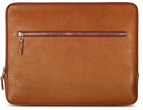 GOOD WILHELM iPad Pro/Air 13 / 12.9 Hülle Leder – Premium Schutzhülle aus pflanzlich gegerbtem Vachetta-Leder & Wollfilz, kompatibel mit Magic Keyboard - Made in Germany (Cognac, iPad Pro 13/12.9)