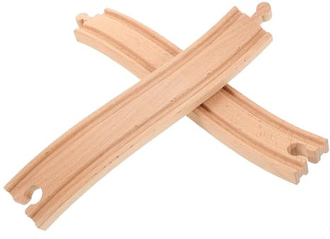 ibasenice 2stücke Teiliges Holzschienen-Set Für Kleine Lokomotiven Erweiterungsset Mit Brücke Und Geraden Gleisen Sicheres Kreatives Spielzeug Für Kleinkinder Und Jungen Fördert