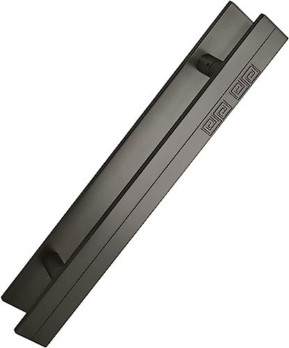 Manijas largas de cristal para puerta corredera, diseño de doble cara con herrajes empotrados, 60 cm de longitud