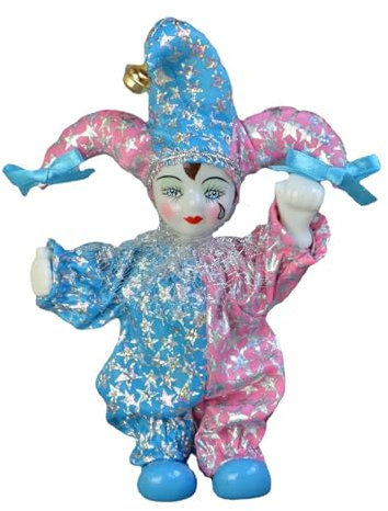 XAGMODSHN 7 87 Süßes Porzellan Triangel Puppen Harlequin Puppen Figuren Spielzeug Tränen Model Tisch Ornamente Für Die Heimdekoration