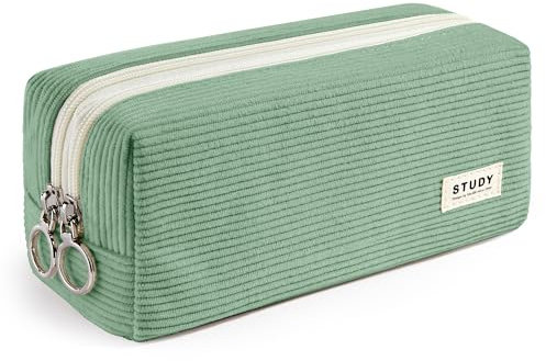 KALIDI Mäppchen Federmäppchen mit 2 Fach Mädchen Teenager Stiftetasche Stiftemappe Cord-Stoff Federtasche Pencil Case Schulmäppchen