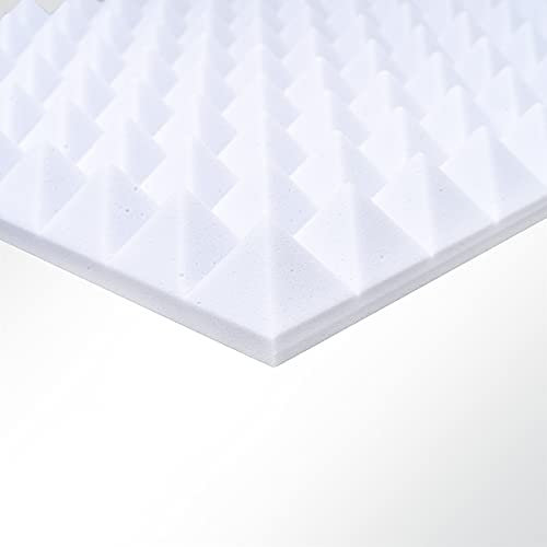 Quiet Please Basotect® Pyramidenschaum Noppenschaum weiß 1000x500x70mm Schallabsorber Schallschutz Schalldämmung für Wand und Decke