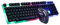 Keyboard and Mouse Set USB Wired Gaming Keyboard Mouse Set GTX300 And Combo Light up for Pc Computer Laptop Desktop Black