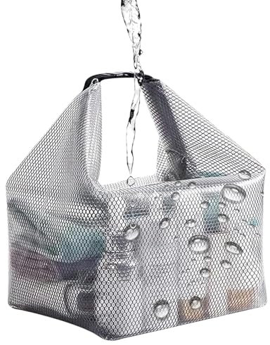Borsa da Toilette Trasparente, Beauty Case da Viaggio Impermeabile, Pochette Cosmetica Portatile, Borsa Doccia in Rete con Manico per Campeggio, Nuoto, Palestra, Viaggio, Bagno