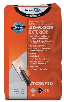 Bond It LevelMaster Ad-Floor Exterior | 2-50mm Self-Levelling Floor Compound | Flexible, High Early Strength Screed for Internal & External Use | Pumpable & Underfloor Heating Compatible 20KG