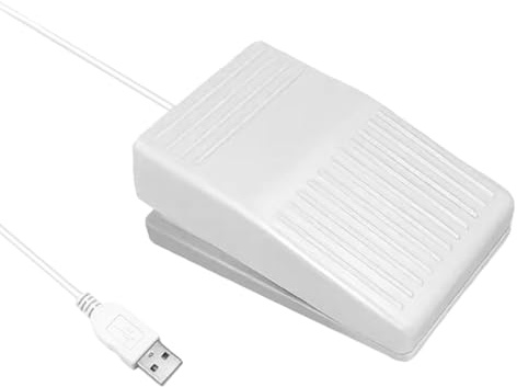 LeeQinersw -Fußsteuerungs-Actionpedal, Push-to-Talk-Fußpedal, professionell, für, Leichter Plug-and-Play-Fußschalter, Weiß Silent