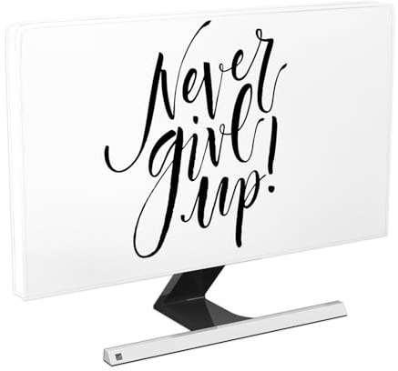 Baocicco Never Give Up Motivating Inspiring Computer Monitor Dust Cover 26, 27, 28 Inch Full Body Cover for Computer Screen Sleeve Compatible with iMac 26-28 Inch PC,Desktop and TV