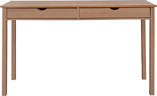 Gava Desk with 2 Large Drawers, Modern Scandinavian Design, Stained Wax, 60 x 140 x 80 cm (D x W x H)