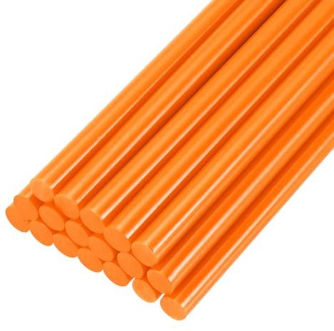 PATIKIL Hot Glue Sticks for Glue Gun, 20 Pcs Colored Hot Melt Adhesive Glue Sticks Bulk for DIY Projects Craft Art Decoration Home Repairs, Orange (7.9 x 0.28)