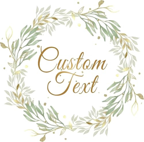 Custom Logo Stickers - Design Your Own Personalized Labels with Text, Image, & Photo - Waterproof, UV Protected, Fade & Heat Cold Resistant - Pack of 100 (Wreath 13, 76mm)