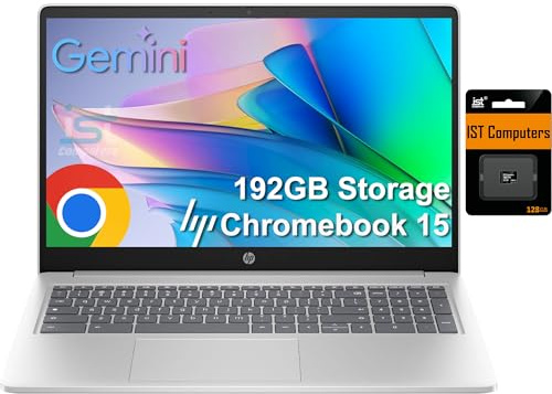 HP Chromebook 15 15.6 Laptop, Intel N200, 8GB DDR5 RAM, 192GB Storage