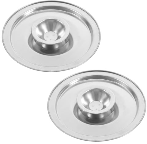 Besportble Edelstahl Topfdeckel 2 StüCk 4.13 Zoll Zylinderdeckel FüR ÖLtopf GewüRztopf Universaldeckel Aus Metall KüChenhelfer ÖLbehäLter Abdeckung