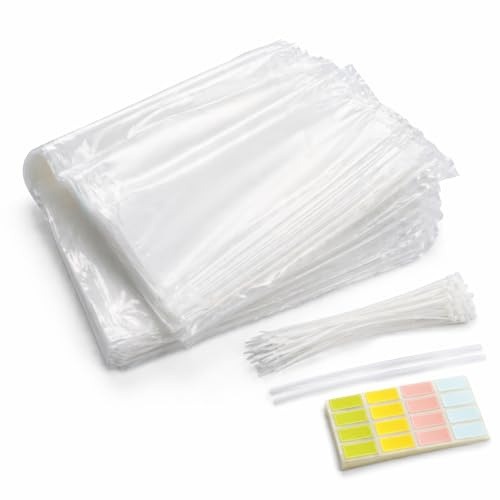 IRSTBL Poultry Shrink Bags 100 Pack – 10x16 Inch Clear Heat Shrink Freezer Bags with Zip Ties, Food Labels & Silicone Straw – Chicken, Duck & Small Game Processing Bags