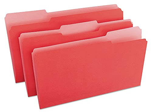 Universal One Bright Top Tab Classification Folder, Red/Light Red (10523)