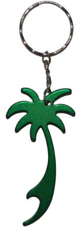 Komonee Palm Tree Green Keychain Bottle Opener Key Chain Metal Holiday Key Ring Novelty Keyring