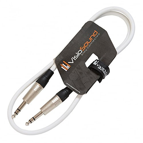 Jack TRS Estéreo 6.35mm 1/4 a Cable Jack TRS/Cable con Audio Balanceado 1m Blanco