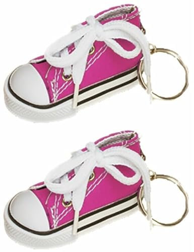 Deininger Mariage Sachet de 2 Porte-clés Baskets 7,5cm en Tissu, Fuchsia