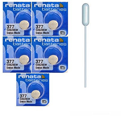 5 Piles RENATA 377 SR626SW+ Pipette de Nettoyage