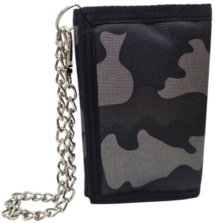 Leather Emporium Unisex Camouflage Canvas Wallet Card Holder Chain