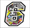 Sticker Number 6 Race 12 cm - Sticker Bomb - Rennen Cross Track Auto Motorrad Aufkleber