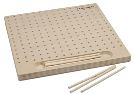 MILWARDS 2519015 Blocking Board with 12 Pins, Wood, 30x30x12cm