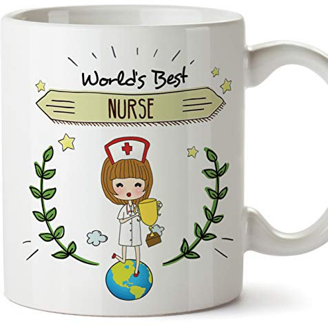 MUGFFINS Nurse Original Mug Cup World's Best Nurse - 11 oz Ceramic