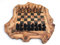 Generisch Schachspiel rustikal, Schachbrett Gr. XL inkl. Schachfiguren, Olivenholz, Handarbeit - 2 Spieler, Alter 12+