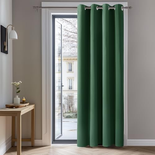 Deconovo Thermal Insulated Blackout Curtain Room Darkening Eyelet Curtain for Bedroom 52x 90 Dark Forest 1 PANEL