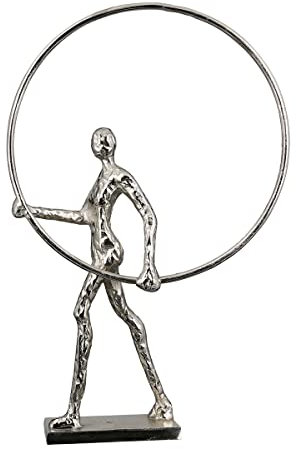 Casablanca - Skulptur, Dekofigur, Figur - Gym- Aluminium - antik silberfarben - Höhe 34cm