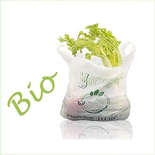VIRSUS 1000 Buste Biodegradabili Compostabili 27+7+7x50cm Sacchetti 2 Cf x 500 Pezzi. Shopper Spesa biodegradabili, Busta per Alimenti, Sacchetti Biodegradabili per Umido