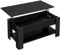 Yaheetech Tavolino da Caffè sollevabile Tavolo Moderno Elevabile da Salotto Divano Caffè con Ripiano Inferiore 98 x 50 x 42-56 cm Nero