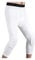 Topeter Basketball Pants with Knee Pads 3/4 Compression Leggings Capri Tights White XL