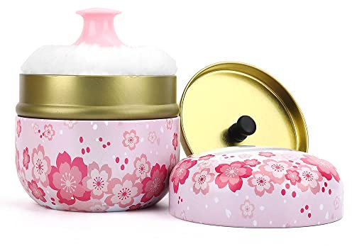 LIONVISON Babypuder Dose, Body Puderdose mit weichem Puderquaste Reisebehälter für Körperpuder, Home Travel Puderetui für Talkumpuder und lose Puder (Rosa)(Pulver nicht einschließen)