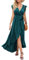 GRECERELLE Womens Summer Maxi Dress Boho Floral Cocktail Polka Dot Wrap Dresses V Neck Casual Party Bohemian Flowy Long Dress for Ladies (Dark Green, S)