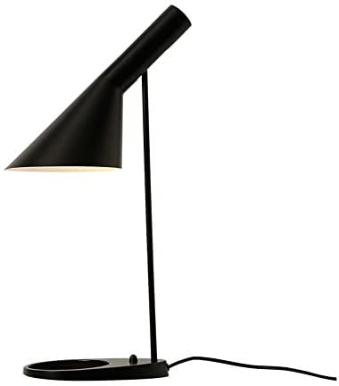 Nordic Study Room Table Lamp Retro Industrial Wrought Iron Desk Light E27 Bedside Table Creative Night Lamp for Villa Bedroom Office Living Room Hotel Room Homestay(Not Including Bulb),Black