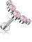 Treuheld® Labret Piercing mit runden Kristallen | Größe: 1.2mm x 8mm | Farbe: silber - Kristalle: pink