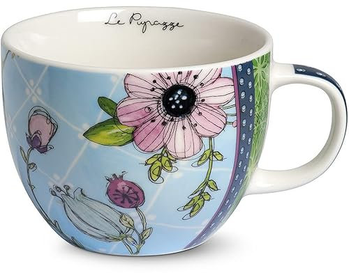 Tazze Colazione di Egandella Collezione Le Pupazze. Oggetto Realizzato in New Bone chinadi Colore Azzurro. La referenza è: 214037