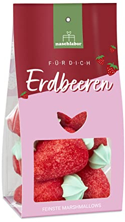 Sac à guimauves aux fraises | Guimauves douces et moelleuses en forme de fraise pour l'été | Pour offrir, goûter ou décorer | Guimauves aux fraises