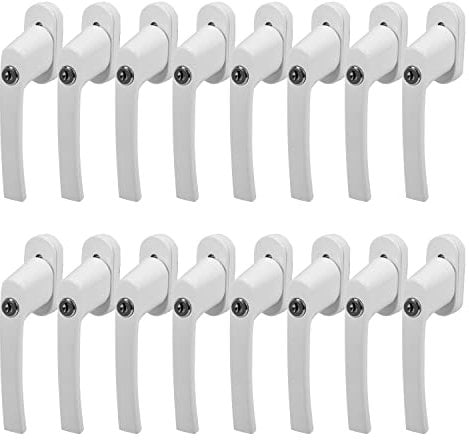 Sonnewelt 16x Abschließbar Sicherheitsfenstergriff, Fenstergriff Aluminium, kindersicherung mit Schloss in Stiftlänge 35mm, Fensterschloss gleichschließend mit Key, Fenstergriff Weiß