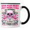 Trendation - Totenköpfe und Tattoos Tasse Frau Geschenk Tattoowierte Frau Tatoo (Schwarz)