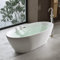 doporro Freistehende Design-Badewanne Vicenza599 170x79x56cm Oval Weiß Acryl-Standbadewanne mit Ablaufgarnitur DIN-Anschlüssen