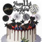 Yunchu Online Happy 11th Birthday Tortendeko Schwarz für Junge Mädchen - Kuchen Topper 11 Jahre - Kuchendeko Cupcake Toppers
