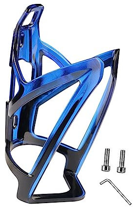 Ronyme Bike Water Bottle Holder Water Drink Holder Rack Colorful Ultralight Carrier PC Cycling Bottle Cage for Mountain Bike with Screws and Wrench, Blue